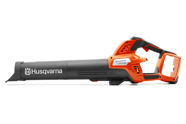 Husqvarna 350iB tool-only manufacturer studio render; side view of blower body without a battery.
