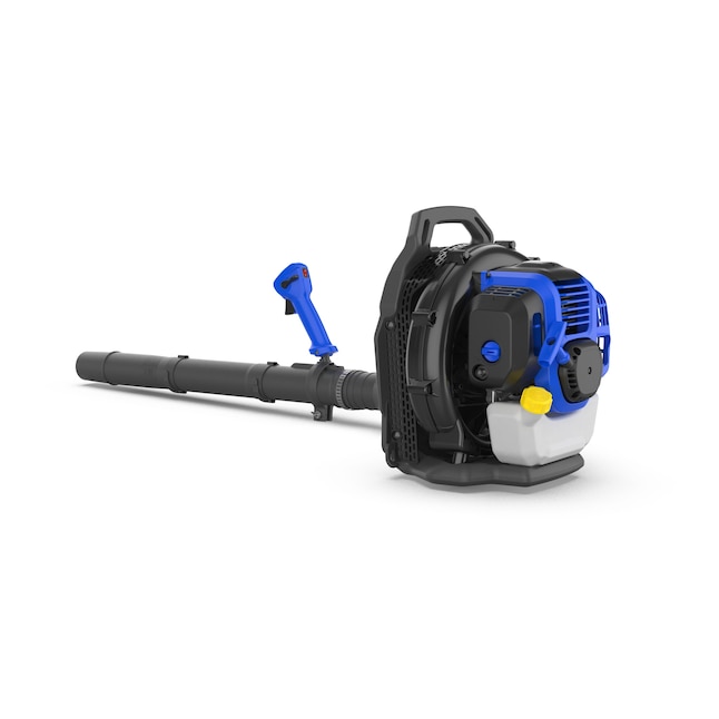 Exact Lowe’s page-linked image for the Kobalt KB53BPBL gas backpack blower with harness and tube.