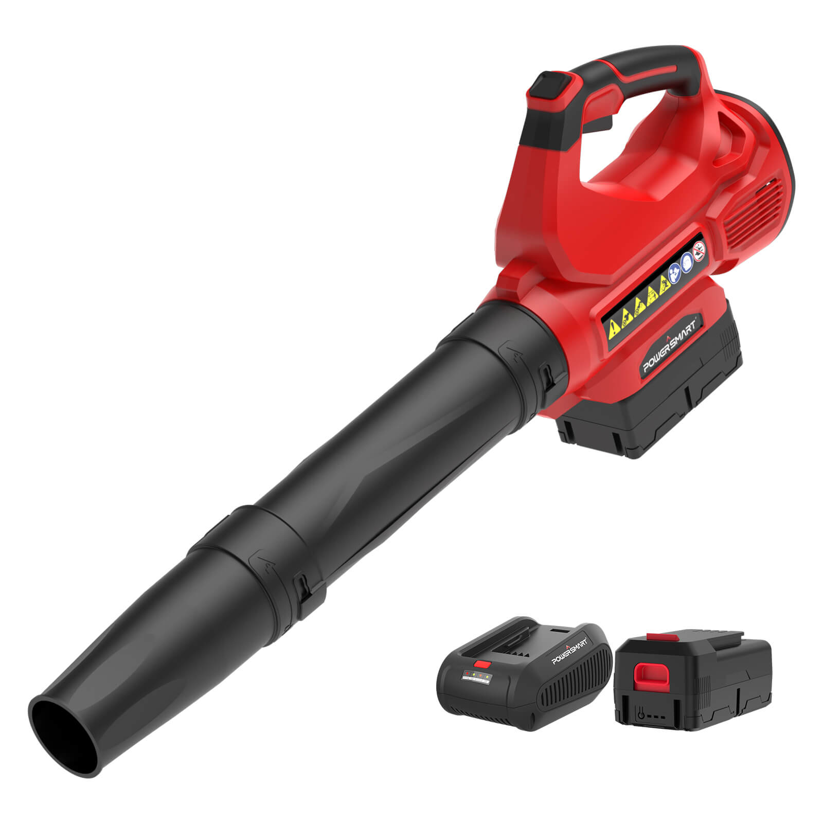 The exact MB2450A product-page image shows the 40V blower with one battery and charger; the battery rating is not legible.