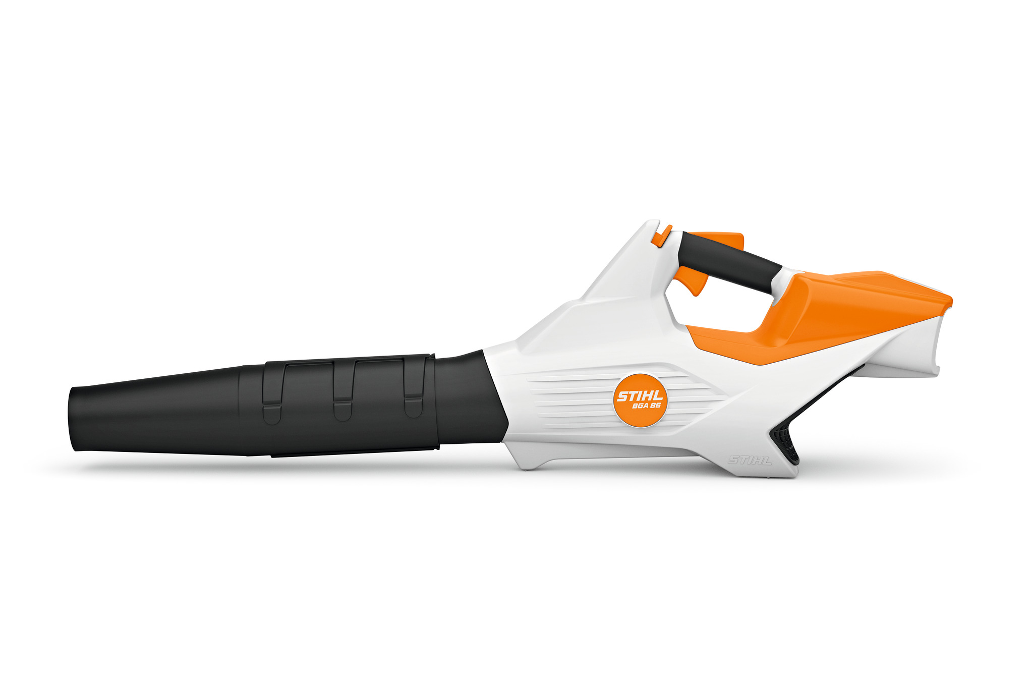 Cuerpo del soplador portátil BGA 86 de STIHL y tubo con boquilla redonda, imagen del fabricante; no se muestran la batería ni el cargador del kit.