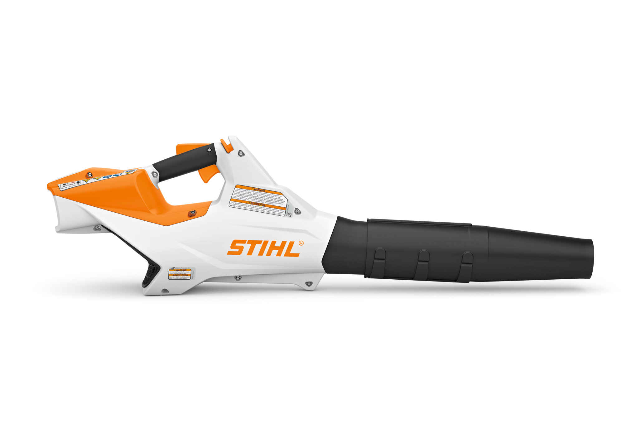 Cuerpo del soplador portátil BGA 86 de STIHL, vista posterior y tubo con boquilla redonda, imagen del fabricante; no se muestran la batería ni el cargador.