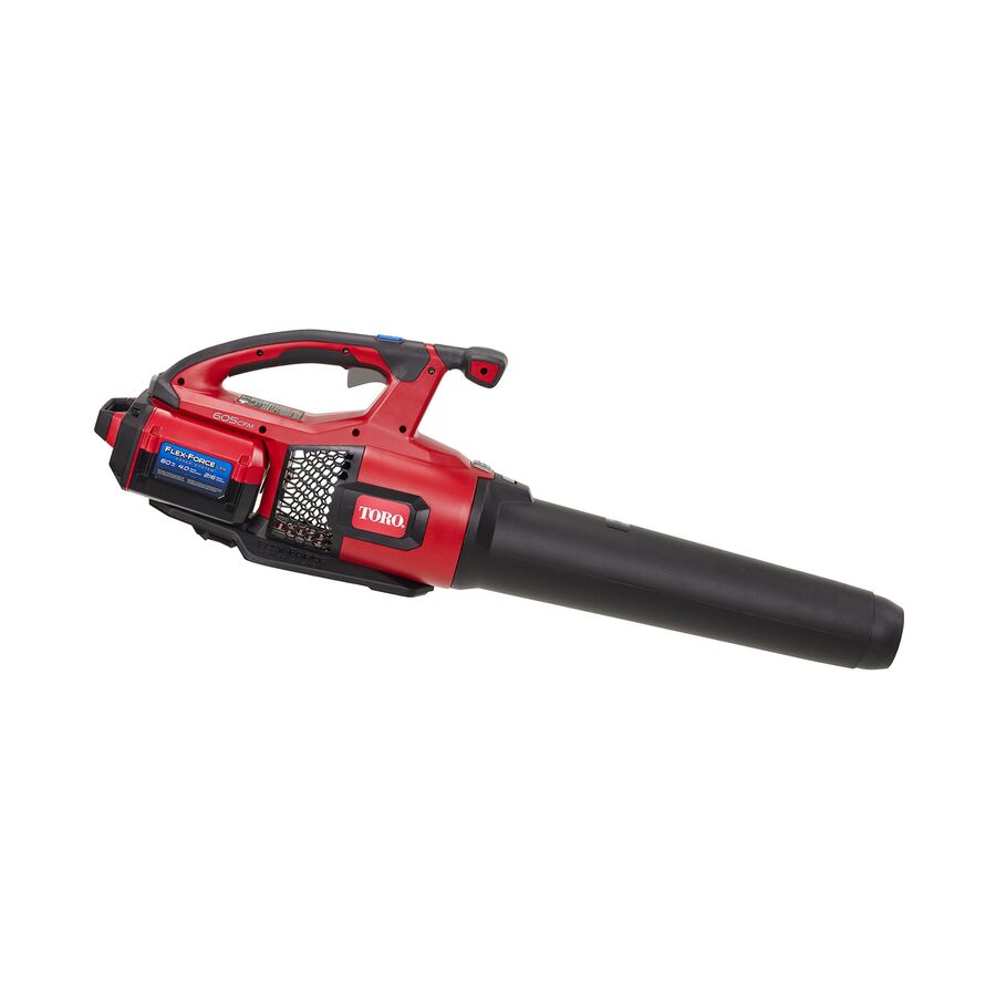 Toro 51822 60V blower with an L216-labeled battery installed; charger and package contents are not shown.