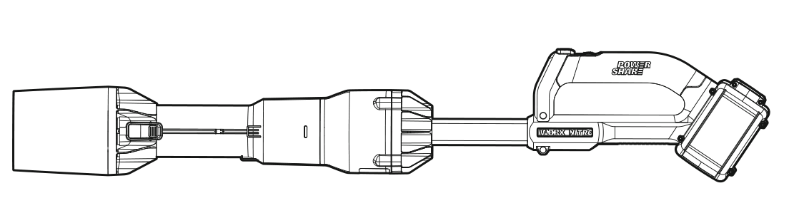 Manufacturer-manual line illustration of the shared WORX 40V LeafJet blower body.